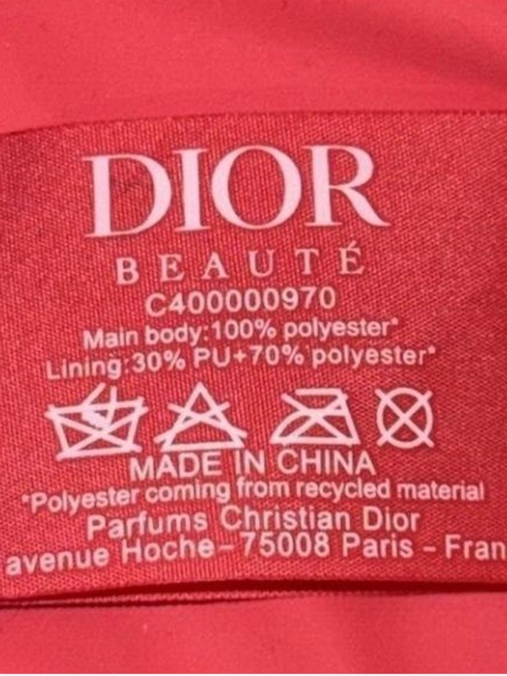 Dior Beauté Bright Coral Red Makeup Cosmetic Bag - Picture 5 of 5